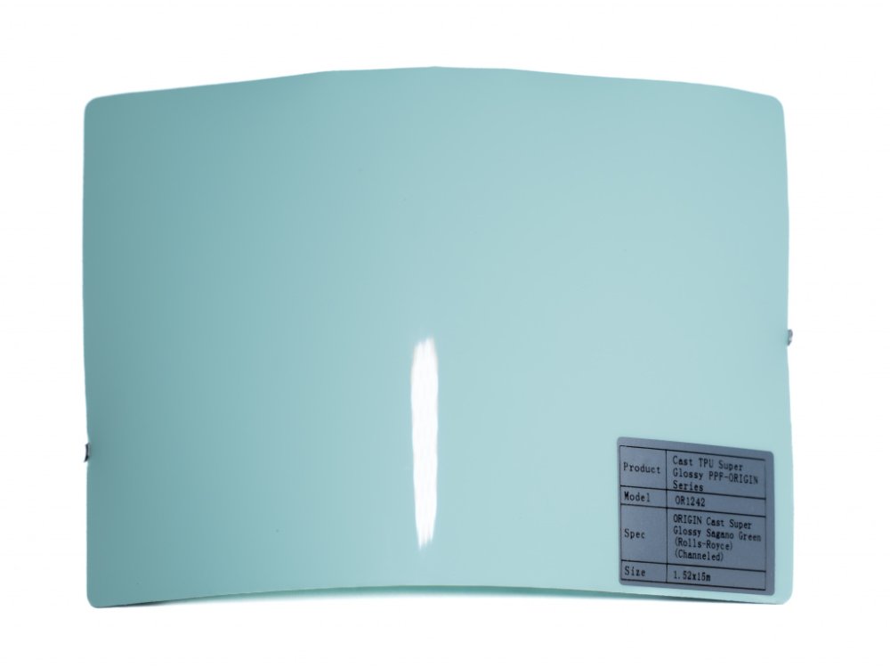 Полиуретановая пленка PPF Origin Colors Super Glossy Sagano Green (Rolls-Royce) (Сагано Грин), канальный, глянцевая, OR1242, 1,52×15 м