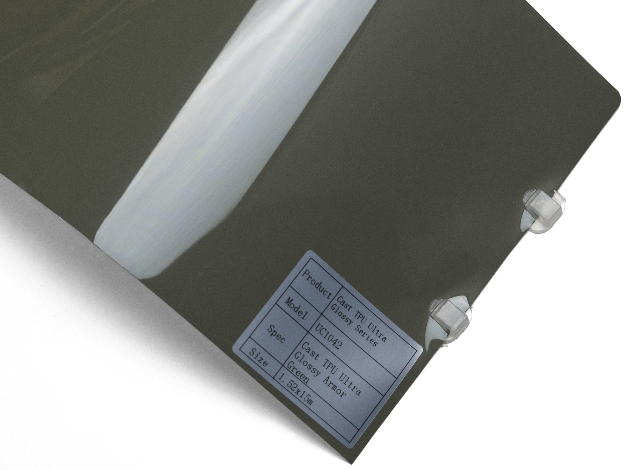 Полиуретановая пленка PPF Colors Ultra Glossy Armor Green (армейский зеленый), глянцевая, UC1042, 1,52×15 м