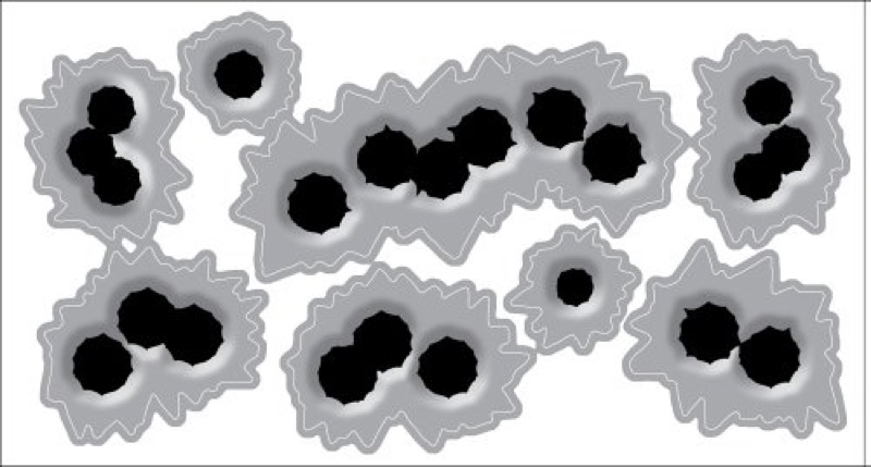 Виниловые наклейки следы от пуль на авто изготовление и оклейка