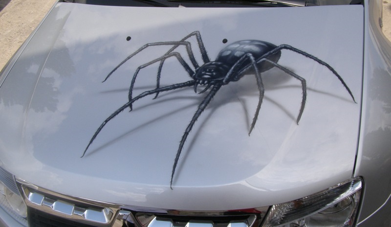 Паук аэрография на капот