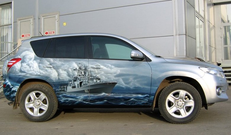корабль аэрография на авто