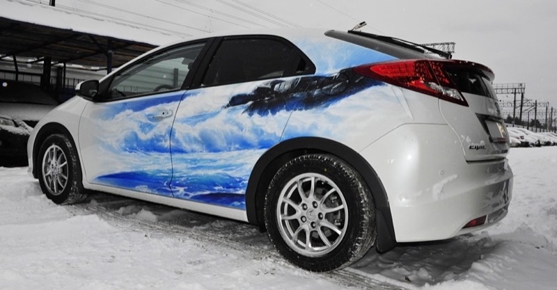 Море аэрография на авто