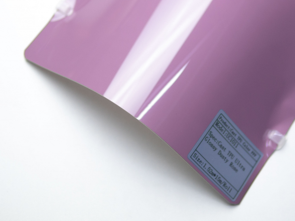 Полиуретановая пленка PPF Colors pink (розовая), глянцевая, UC1011, 1,52×15 м