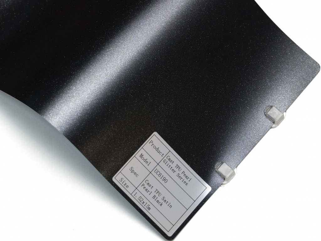 Полиуретановая пленка PPF Colors Satin Pearl Black (жемчужно-черный сатин), матовая, UC6190, 1,52×15 м