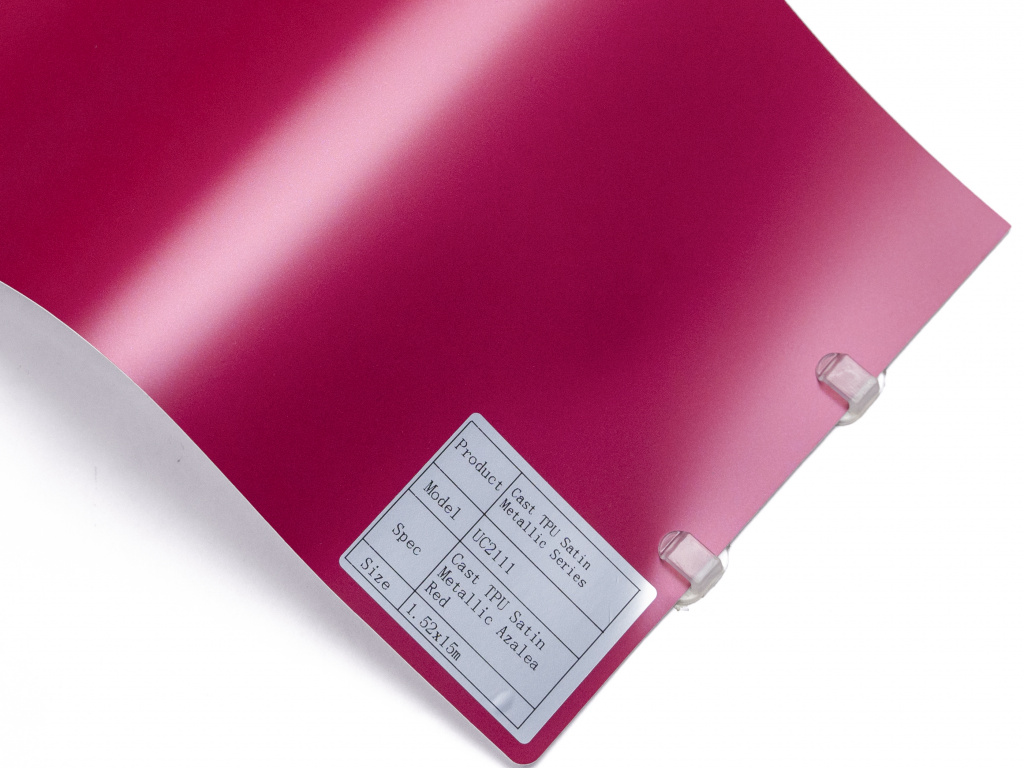 Полиуретановая пленка PPF Colors Satin Metallic Azalea Red (красная азалия), матовая, UC2111, 1,52×15 м