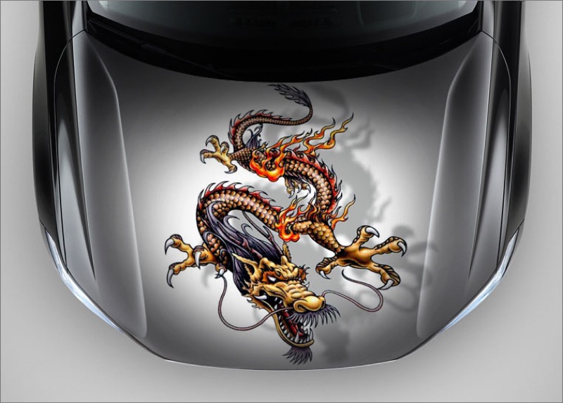 Оклейка авто винилом картинка Дракона