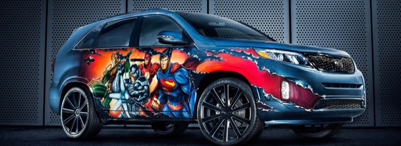 Наклейка винилография Супермен на авто нанести в Москве