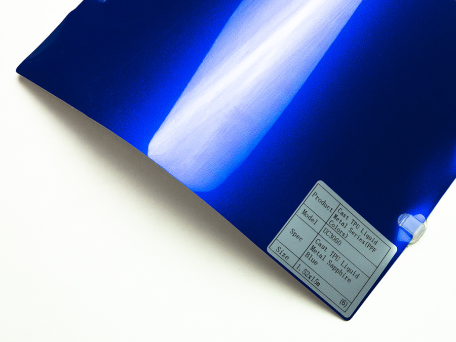 Полиуретановая пленка PPF Colors Liquid Metal Sapphire Blue (синий сапфир), глянцевая, UC3060, 1,52×15 м
