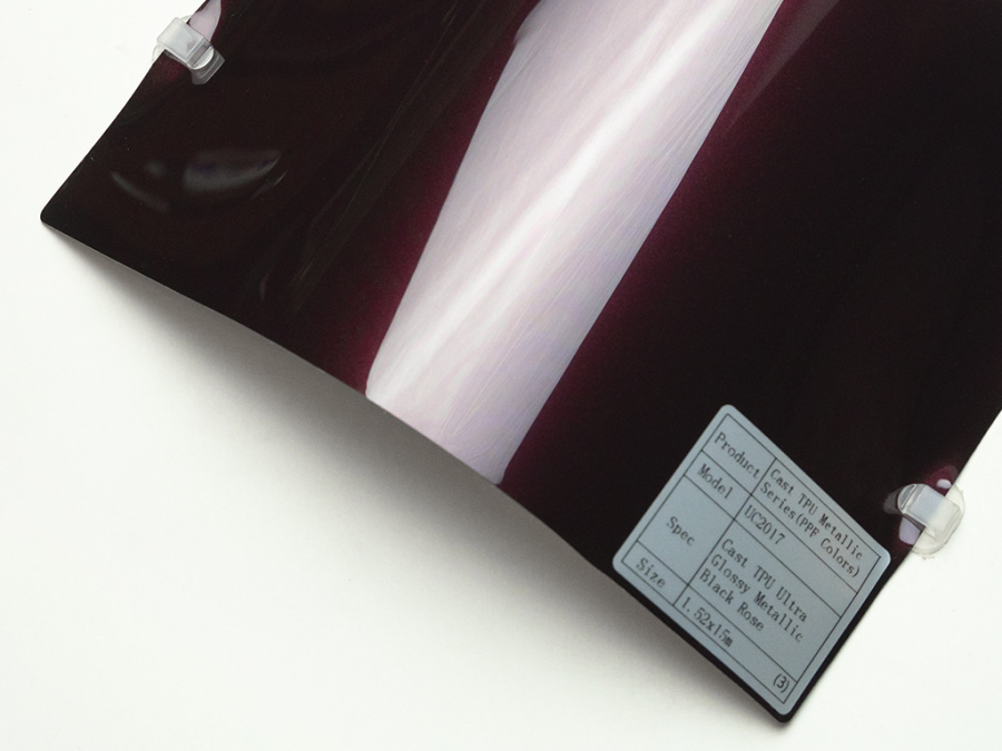 Полиуретановая пленка PPF Colors Ultra Glossy Metallic  Black Rose (черная роза), глянцевая, UC2017, 1,52×15 м