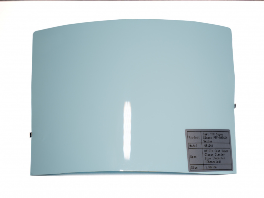 Полиуретановая пленка PPF Origin Colors Super Glossy Glacier Blue (Porsche) (голубой), канальный, глянцевая, OR1261, 1,52×15 м