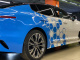 Бело-голубая оклейка автомобиля Kia Stinger