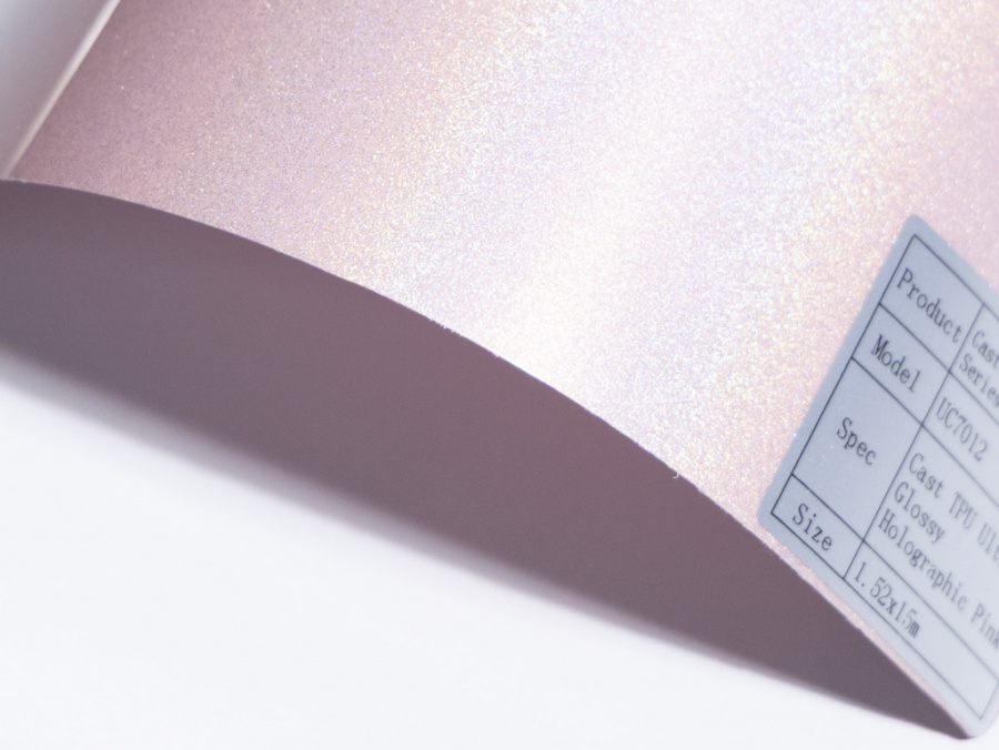 Полиуретановая пленка PPF Colors Glossy Holographic Pink (голографический розовый), глянцевая, UC7012, 1,52×15 м